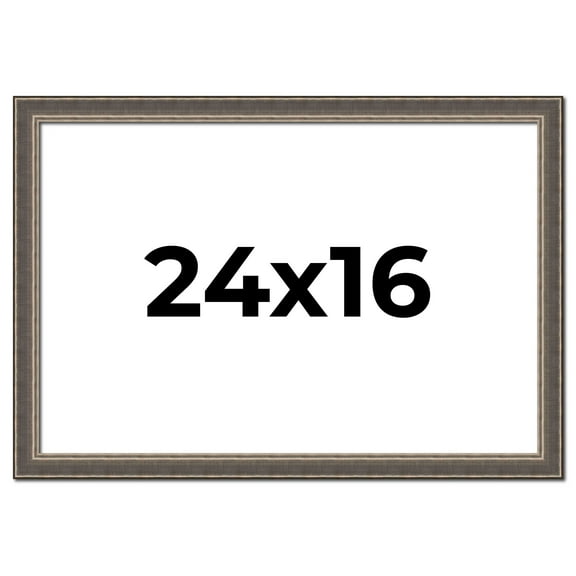 24x16 Frame Silver Real Wood Picture Frame Width 1.25 Inches | Interior Frame Depth 0.5 Inches |