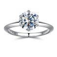 thumbnail image 1 of Anillo SMILEST Classic Moissanite de 2 quilates en D, color VVS1, plata 925, 1 of 8