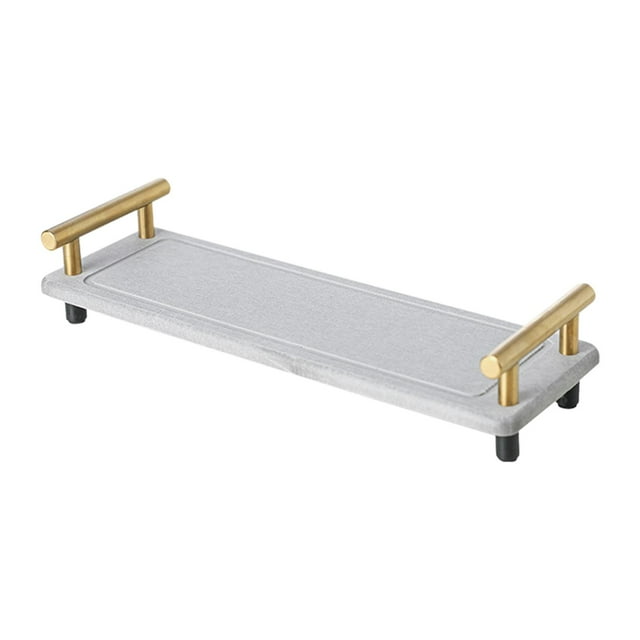 mmirethe Kitchen nk Organizer Waterproof Storage mple Versatile Counter Tray Rack gray gold handle gray gold handle 31x10x5.5cm