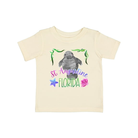 Inktastic St. Augustine Florida Cute Swimming Manatee Boys or Girls Baby T-Shirt