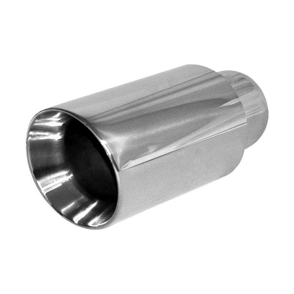 Polished Stainless Double Wall Slant Exhaust Tip 2.25" IN 3.5" Out 8" Overall