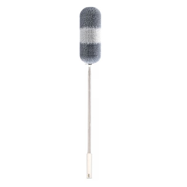 Plumero retráctil de fibra fina, cabezal Flexible desmontable, varilla telescópica de acero inoxidable, cepillo de limpieza para polvo, gris y blanco