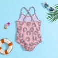 thumbnail image 5 of ASFGIMUJ Toddler Girls Swimsuit One Piece Summer Sleeveless Print Beach Swimwear Bikini Kids Bathing Suits,Size 3 Years-4 Years Pink, 5 of 6