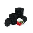 thumbnail image 3 of Unikpackaging Set of 3 pcs, Velvet Round Flower/Gift Box with Lids, Black, 3 of 4