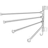 Stainless Steel Sill WitHome Towel Rack Wall Mounted Stainless Steel 4 Swivel Bars Bathroom Hanger Swivel Bars Holder Organizer Sil ()