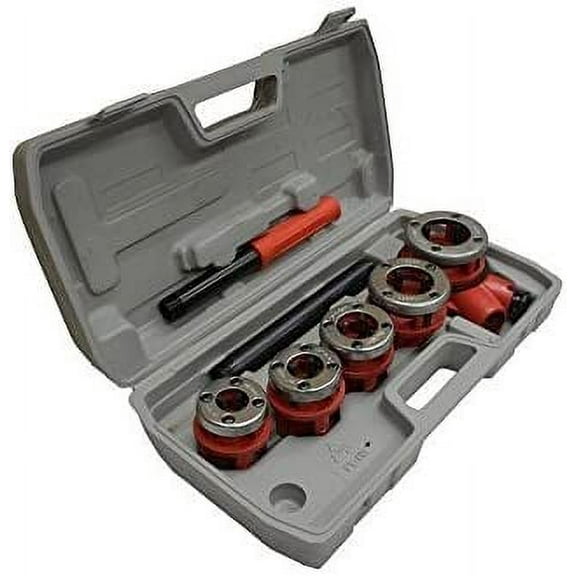 Manual Pipe Threading Die Set Pipe Threader (Includes 3/8", 1/2", 3/4", 1" and 1-1/4" BSPT Dies)
