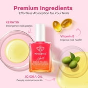 modelones Nail Strengthener, 8-in-One Nail Ridge Filler Base Coat Nail Polish Repair Nail Growth Treatment for Thin and Damaged Nails, Jelly Pink, 15ml