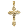 thumbnail image 4 of FJC Finejewelers 10 kt Two Tone Gold Two-tone Large Lacey-edged INRI Crucifix Charm 43 x 21 mm, 4 of 6