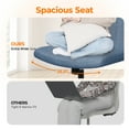 thumbnail image 2 of Orange Factory Blue Office Chair, Armless Criss Cross Legged Chair No Wheels, Comfy Home Office Desk Chairs, Adjustable Swivel Padded Fabric Vanity Task Computer Chair, 2 of 8