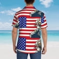 thumbnail image 4 of Zufioo American Astronaut Runs Forward Hawaiian Shirt for Men,Beach Shirts Tropical Vacation Shirts,Sleeve Casual Button Down Shirt with Pocket for Travel,Beach,Party,daily,XX-Large, 4 of 7
