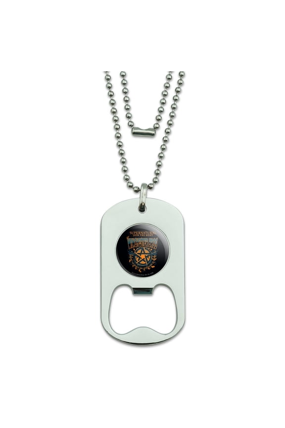 Supernatural The Winchester Bros Military Dog Tag Bottle Opener Pendant