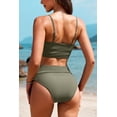 thumbnail image 2 of Conjunto de bikini AI'MAGE para mujer, cintura alta, Tummy Control S, color verde militar, 2 of 6