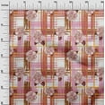 thumbnail image 2 of oneOone Cotton Poplin Dark Peach Fabric Leaves & Floral Check Diy Clothing Quilting Fabric Print Fabric By Yard 42 Inch Wide, 2 of 4