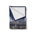 thumbnail image 2 of Cityscape Soft Flannel Fleece Blanket, Night View Hong Kong Victoria Harbor Business Financial District Cityscape Print, Cozy Plush for Indoor and Outdoor Use, 50" x 60", Navy White, by Ambesonne, 2 of 6