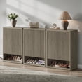thumbnail image 3 of SICOTAS Gray Modern Shoe Storage Cabinet Set of 3,60 Pairs Fluted Shoe Organizer with 5 Tier and 2 Door, 44.9" Tall Shoe Cabinet for Enterway Hallway Corridor Living Room, 3 of 8
