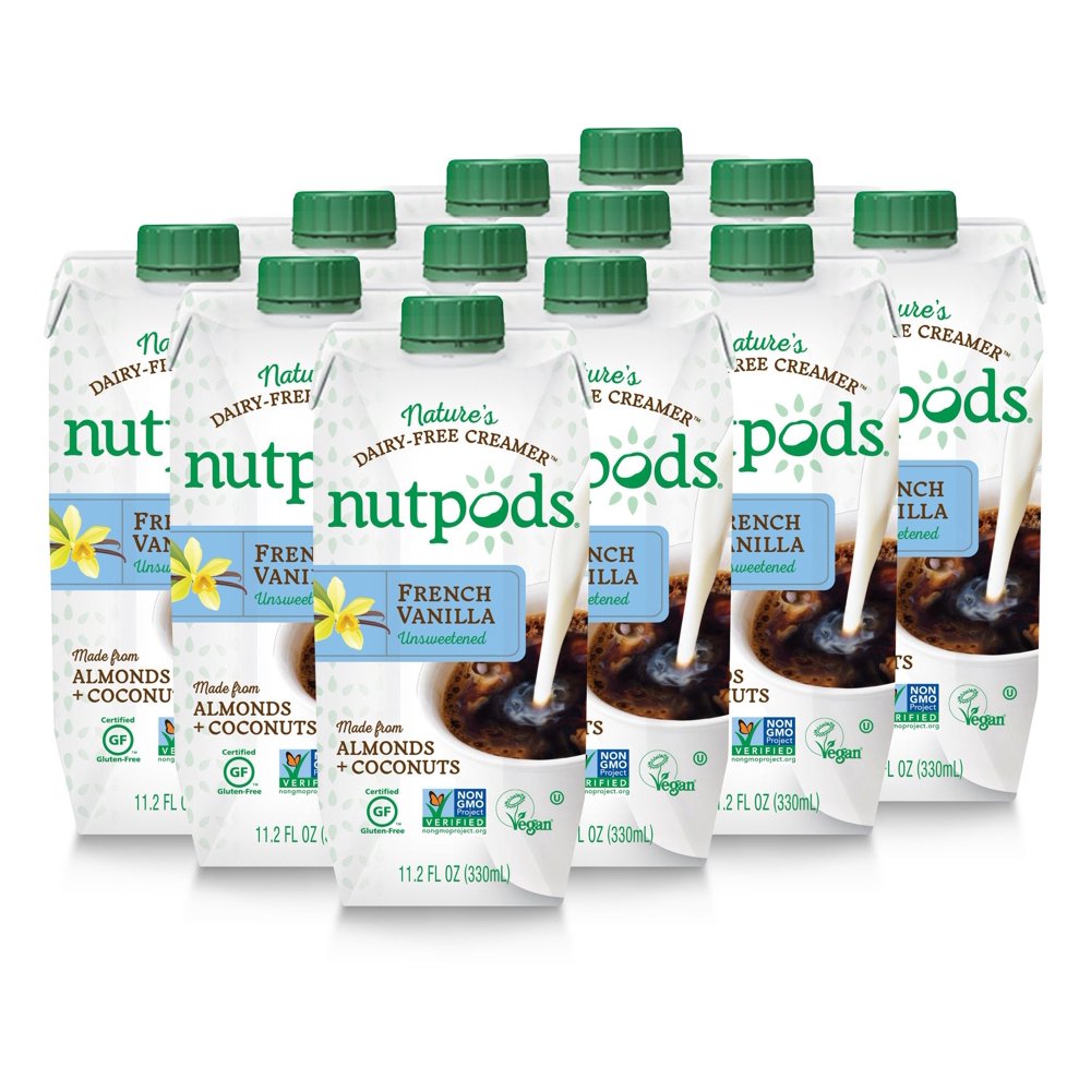 nutpods DairyFree Creamer Unsweetened (French Vanilla, 12pack