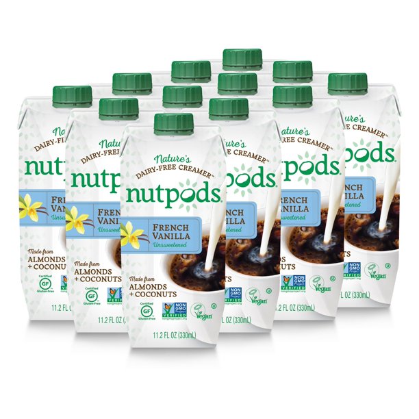 nutpods DairyFree Creamer Unsweetened (French Vanilla, 12pack