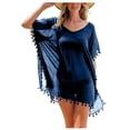 thumbnail image 2 of Femmes Maillots de Bain Maillots de Bain Robe en Mousseline de Soie Couverture Pompon, 2 of 5