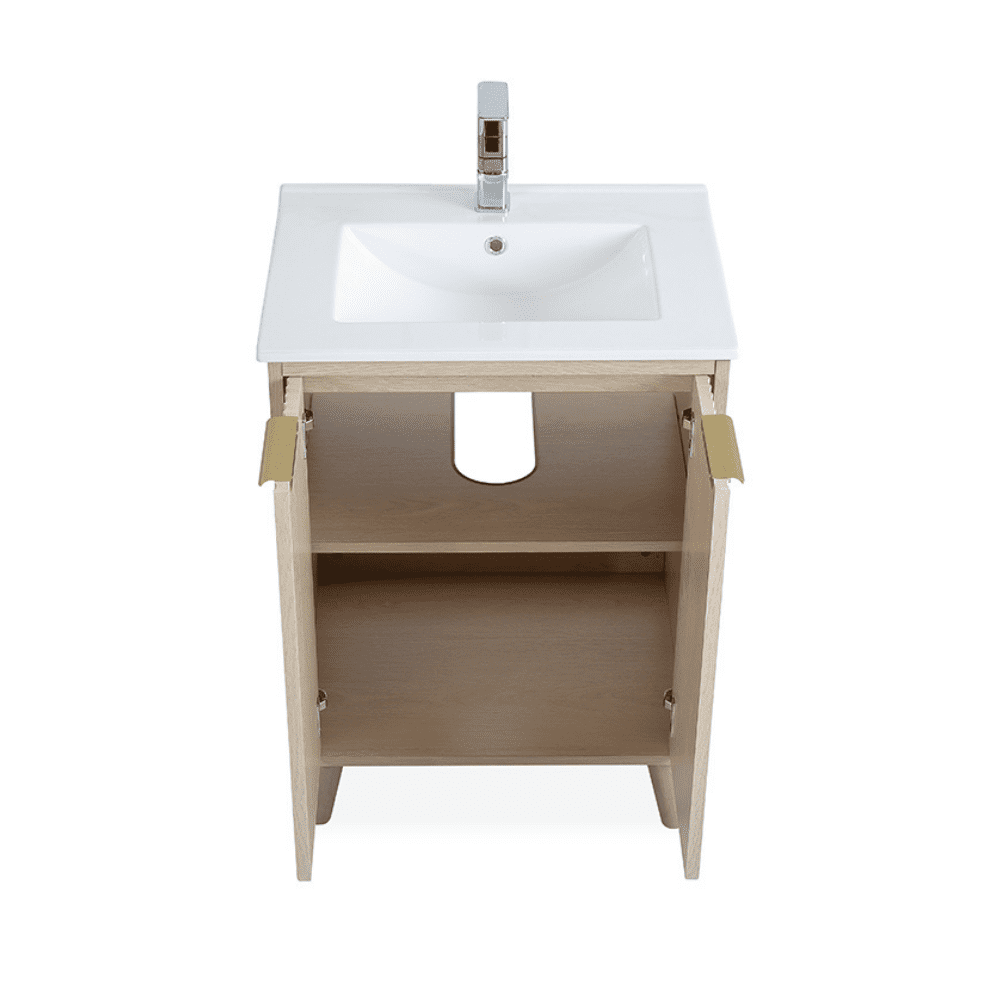 Tennant Brand 24" Light Wood Bathroom Vanity with Integrated Sink Top