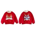 thumbnail image 7 of GYRATEDREAM Infant Toddler Baby Fleece Lined Sweatshirt Pullover Boys Girls Long Sleeve Bright Red Festive Embroidered Hoodies Kids Thickened Warm Tops for 6 Months-7 Years, 7 of 7
