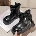 thumbnail image 5 of NAISIBABY Girls Ankle Boots, Zipper Princess Bow Pearls Non-Slip Thick Sole Winter Fashion Dress Shoes Black 12(Little Kids), 5 of 9