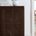 thumbnail image 6 of CQSXDA 39.4" Mid Century Modern Rattan Sideboard Cabinet with 2 Outlet Holes for Entryway and Living Room Storage, 6 of 11