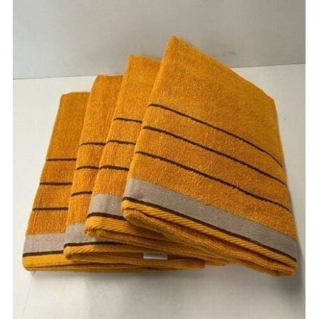 Set of 4 100% Cotton Terry Bath Towels  Orange