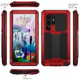 thumbnail image 4 of Allytech Rugged Case for Samsung Galaxy S24 Ultra with Screen Protector & Camera Lens Sliding Cover, Anti-Drop Dustproof Hidden Kickstand Heavy Duty Triple-Layer Protection Shell, Red, 4 of 7