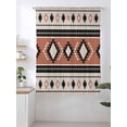 thumbnail image 2 of Sheer Curtains 63 Inch Length, Khaki Boho Semi Sheer Curtains Light Filtering Window Treatment, Vintage Ethnic Tribe Retro Abstract Art Privacy Voile Drapes for Living Room Bedroom 52x63 Inch, 2 of 7
