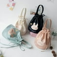 thumbnail image 4 of Students Can Be Cute Lunch Bag Canvas Korean Bucket Bundle Handbag Package Lunch Box Bag, 4 of 6