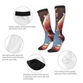 thumbnail image 3 of Rateoe Cute Red And White Elf Pattern Women’s Knee High Crew Socks,Trouser Socks Comfortable, Breathable, Moisture-Wicking and Soft, 3 of 6