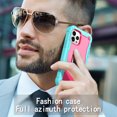 thumbnail image 7 of iPhone 12 Pro Case, iPhone 12 Case, Dteck 2 in 1 Hybrid Rugged Shockproof Case with Ring Holder Kickstand Silicone Cover for iPhone 12 / 12 Pro 6.1-inch,Mint+Rose, 7 of 7