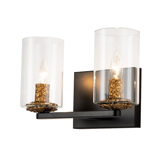 Lucas McKearn Bolivar 2-light Metal Bath Vanity Light in Matte Black