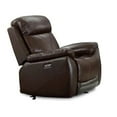 thumbnail image 1 of Fauteuil Inclinable Électrique en Cuir Véritable Brun avec Chargeurs USB, 1 of 2