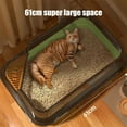 thumbnail image 3 of Yulucky Plastic Cat Litter Box Semi Enclosed High Sided Cat Litter Box with Splash Proof Design and Scoop 45x30x17cm for Large Cats|Plastic,Green, 3 of 8