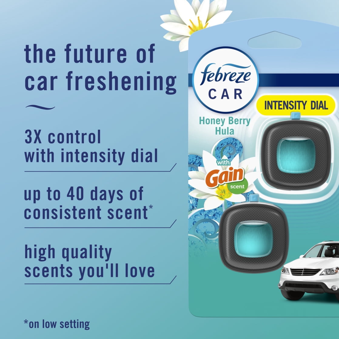 (8 pack) Febreze Car Air Freshener Vent Clip Gain Honey Berry Hula Scent, .06 oz. Car Vent Clip, 2 Count