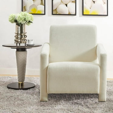 Modern Accent Chair Deep Upholstered Armchair Single Couches Comfy Reading Lounge for Small Bedroom Living Room,Beige
