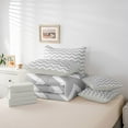 thumbnail image 6 of Feelyou Stripe Line Waves Twin Bedding Sets 7-Piece, Grey Abstract Bedding Comforter Set, 6 of 8