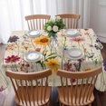 thumbnail image 3 of Spring Floral Table Cloth Waterproof Tablecloths, Vintage Pastoral Rustic Botanical Flowers Tablecloth Dining Table Cover for Kitchen Party Tabletop Outdoor, Rectangle Tablecloth 60x102 Inch, 3 of 9