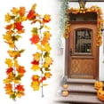 thumbnail image 2 of Iamnij Fall Leaf Decorated Halloween Fake Flower,Autumn Decoration Simulation Maple Rattan Rattan Decoration Home Wall Hanging Maple Rattan, 2 of 9