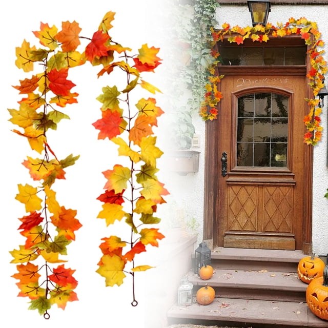 Tyeign Autumn Decoration Simulation Maple Rattan, Home Wall Hanging for Seasonal Aesthetic, Warm Autumn Colors for Decor, Fade-Proof And Dust-Proof for Long-Term Use, An Autumn Leaf Ornament
