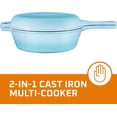 thumbnail image 4 of Enameled Blue 2-in-1 Cast Iron Multi-Cooker Heavy Duty Skillet and Lid Set, 4 of 9