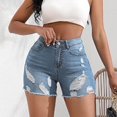 thumbnail image 6 of Ashirexll Women's Shorts, High Waisted Shorts Women, High Waist Skinny Stretchy Ripped Summer Denim Shorts, 6 of 7
