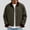 Brown, variant on Mens Casual Chore Jacket Contrast Corduroy Collar Button Down Lightweight Coat with Patch Pockets Vintage Workwear Outerwear Green XL