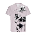 thumbnail image 4 of DayScoop Mens Fashion T-Shirts Casual T Shirt Summer Printed Loose Button Short Sleeve V-Neck Tops Tees Plus Size, 4 of 5