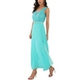 thumbnail image 5 of INSPIRE CHIC Women's Lace V Neck Sleeveless Cocktail Wedding Guest Gown Dresses M Light Green, 5 of 7