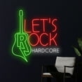 thumbnail image 2 of Handmadetneonsign Let's Rock Hardcore Led Sign, Rock N Roll Neon Light, Rock Neon Sign, Music Leds, 2 of 5
