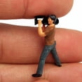 thumbnail image 6 of Mini 1:87 Diorama Painted Photographer Characters Resin Railway Layout for Collections - brown stand, height 2cm, 6 of 9