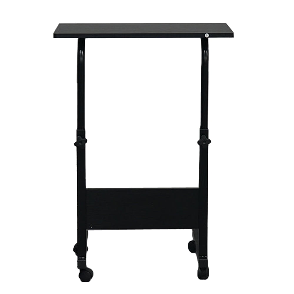 Adjustable Black Removable Side Table with Wheels - Stylish and Practical for Home & Office Use
