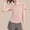 Pink, variant on Womens Workout Tops - Athletic Running Gym Yoga Short Sleeve Shirts Breathable Crewneck Tees